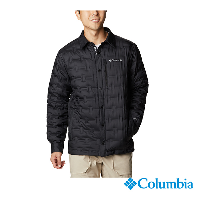 Columbia哥倫比亞 男款-Omni-Heat鋁點保暖羽絨襯衫領外套-黑色 UWE77720BK