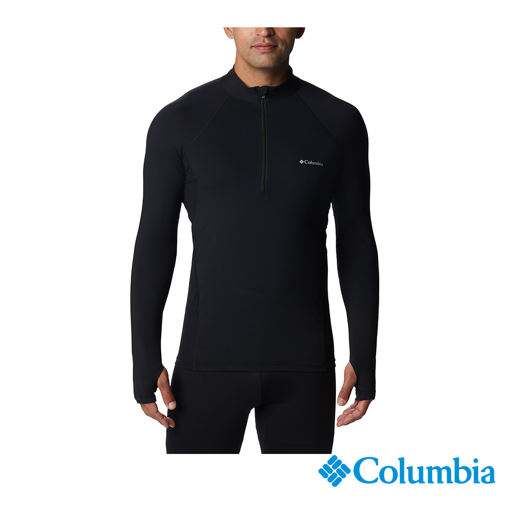 Columbia 哥倫比亞 男款 -保暖快排半開襟內著上衣-黑色 UAM63300BK/IF