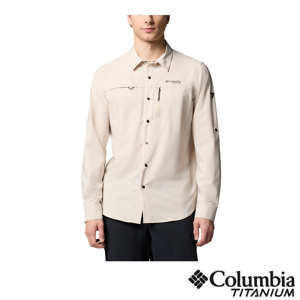 Columbia 哥倫比亞 男款 - 鈦 超防曬UPF50快排長袖襯衫-淺卡其 UAE51640HI/JS