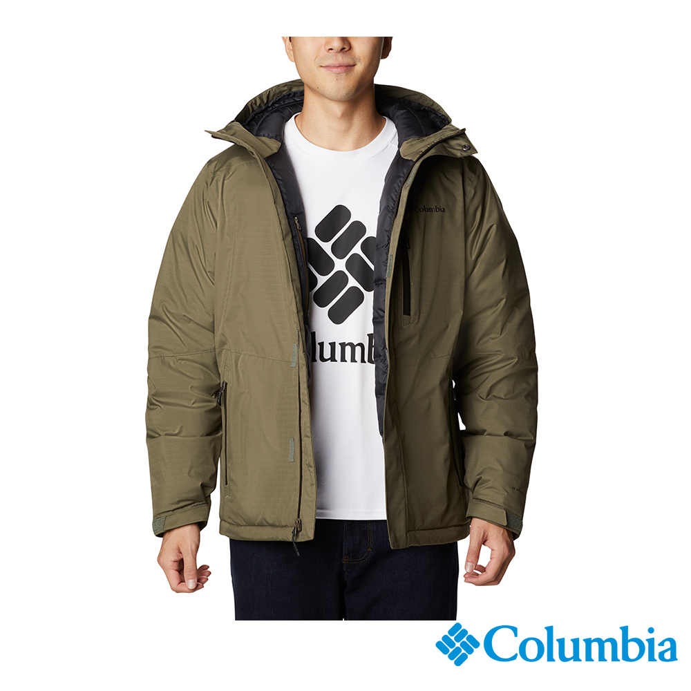 Columbia 哥倫比亞 男款- OT防水極暖連帽外套-軍綠 UWE67640AG