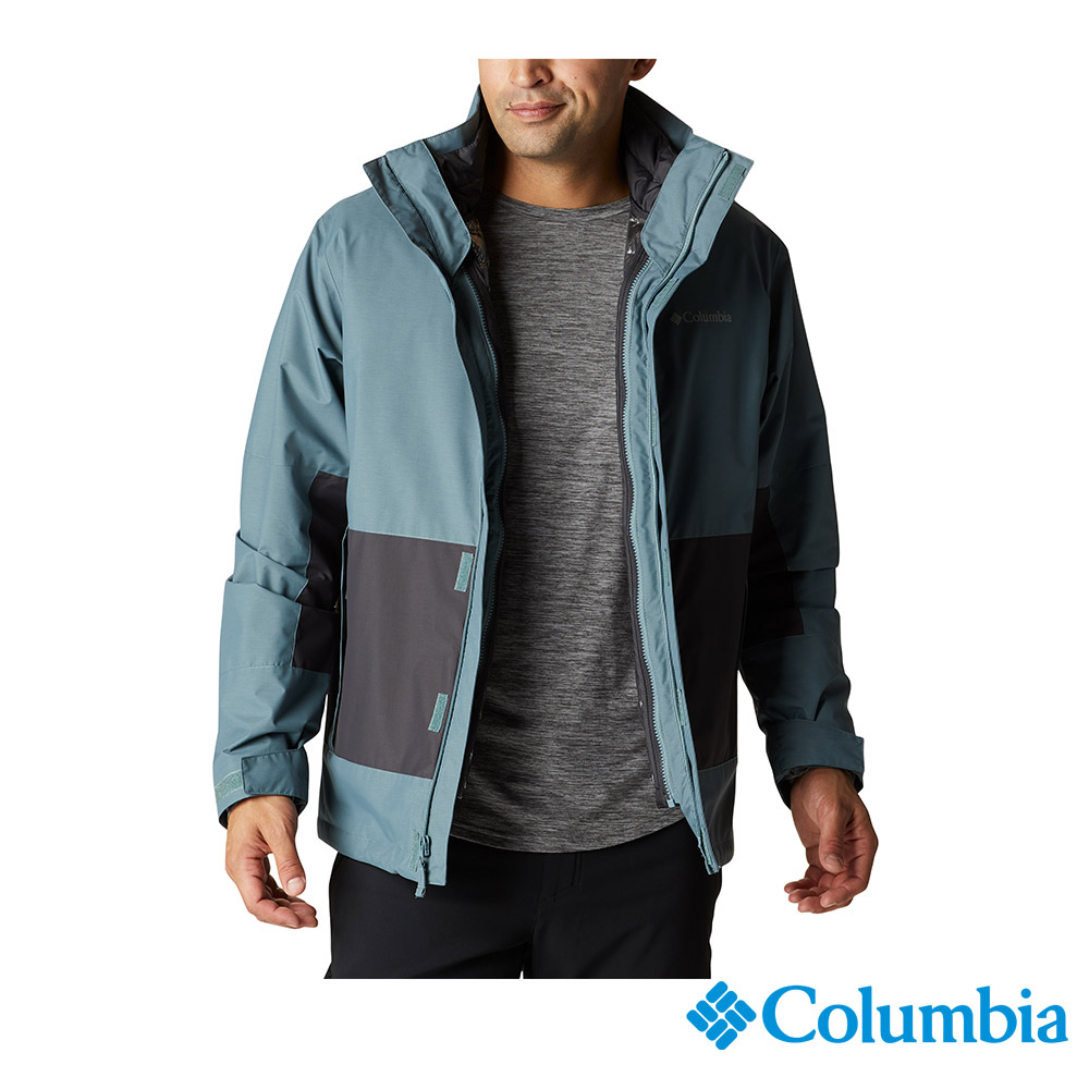 【Columbia哥倫比亞】男款Omni-Tech防水保暖背心兩件式外套-灰綠 UWE58690GG/ FW22