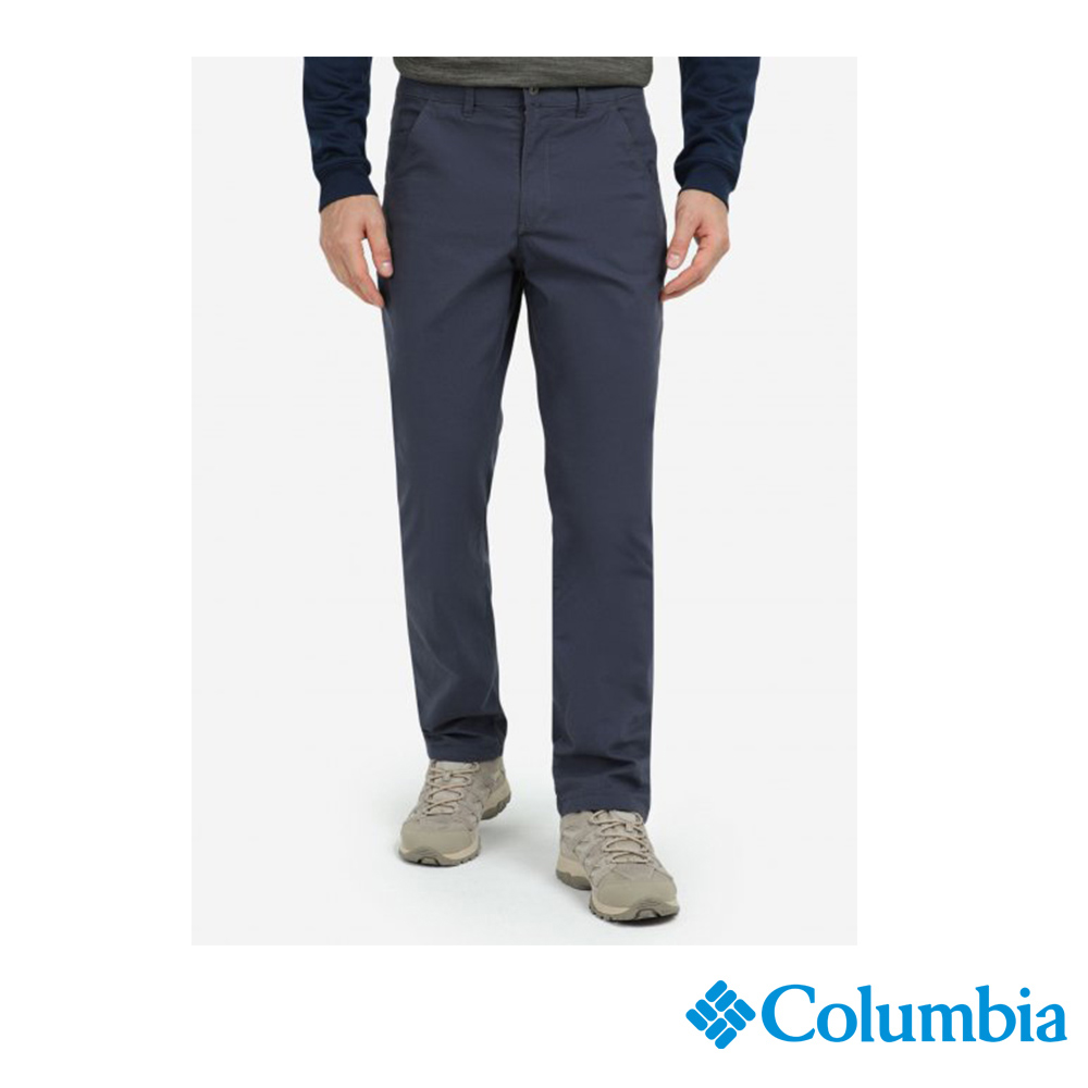 Columbia哥倫比亞 男款-Omni-Shade防曬50內刷毛長褲-深藍 UAE05550NY