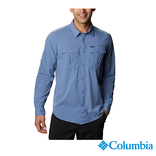 Columbia 哥倫比亞 男款 - UPF40快排長袖襯衫-墨藍 UAE07620IB