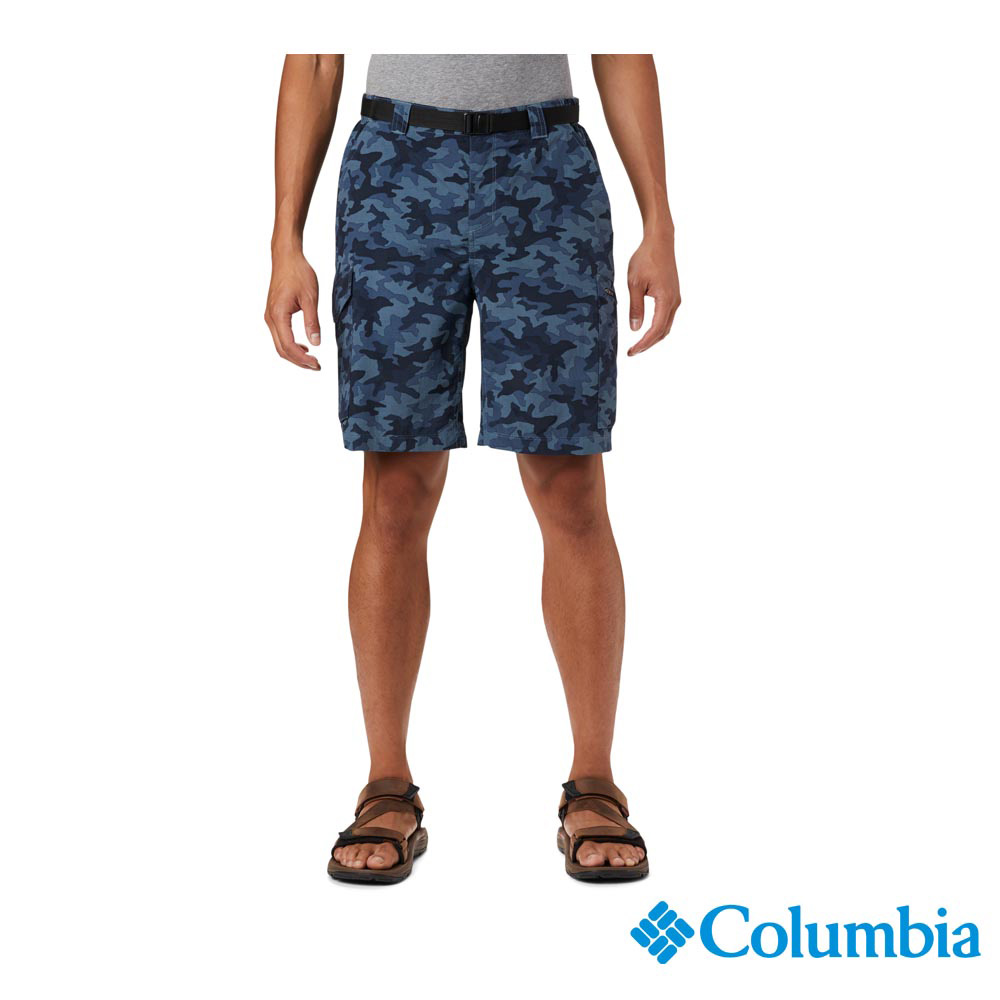 Columbia哥倫比亞 男款-UPF50快排迷彩短褲-藍迷彩 UAE47230UC