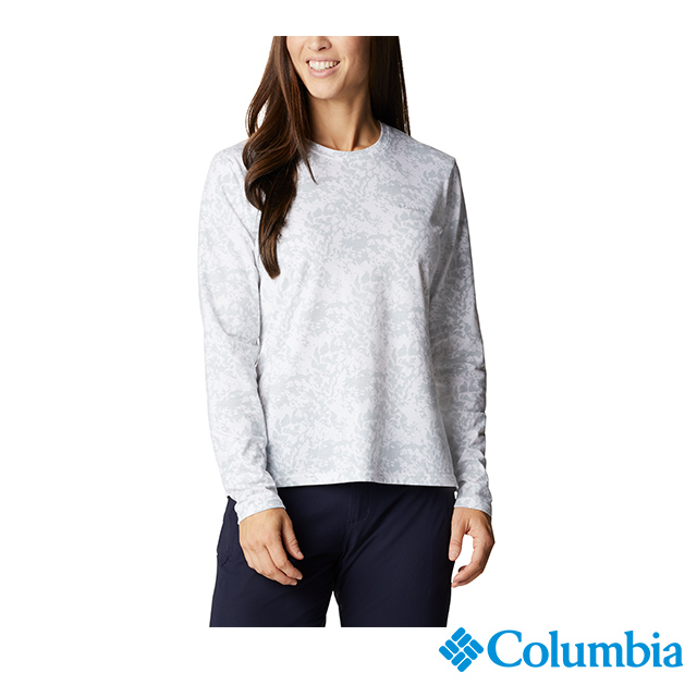 Columbia 哥倫比亞 女款- Omni-Shade™防曬50快排長袖上衣-藍印花 UAL74130WA