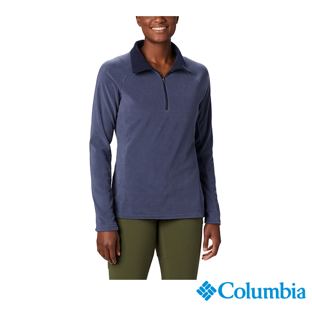 Columbia 哥倫比亞 女款- 半開襟刷毛上衣-深藍 UAR11310NY
