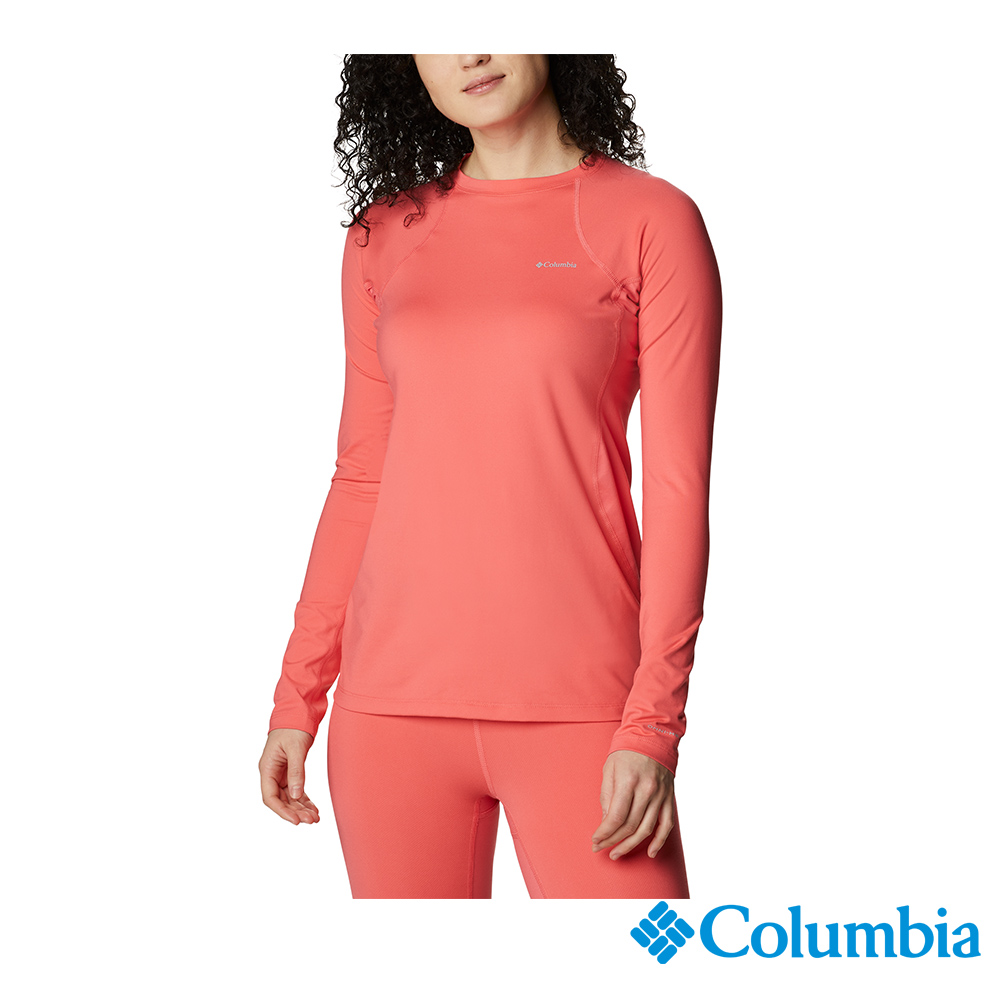 Columbia 哥倫比亞 女款-保暖快排內著長袖上衣-橘紅 UAL67630AH / FW22