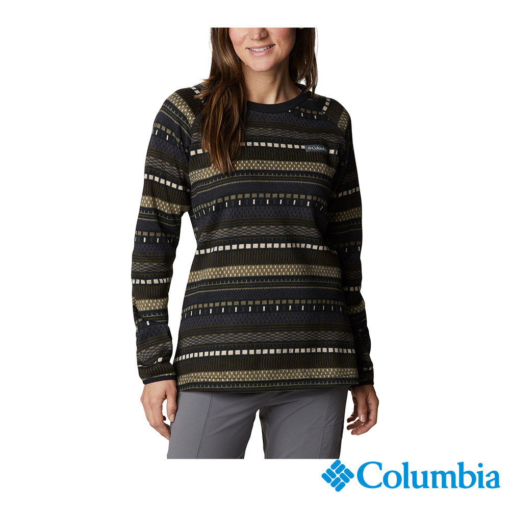 Columbia 哥倫比亞 女款-刷毛半開襟長袖上衣-黑色 UAR06130BK / FW22