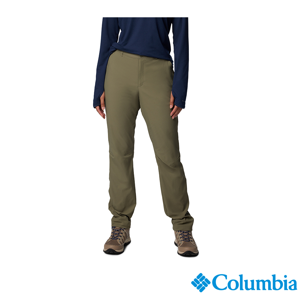 Columbia 哥倫比亞 女款 - 防潑水長褲-軍綠色 UAK56460AG/JS