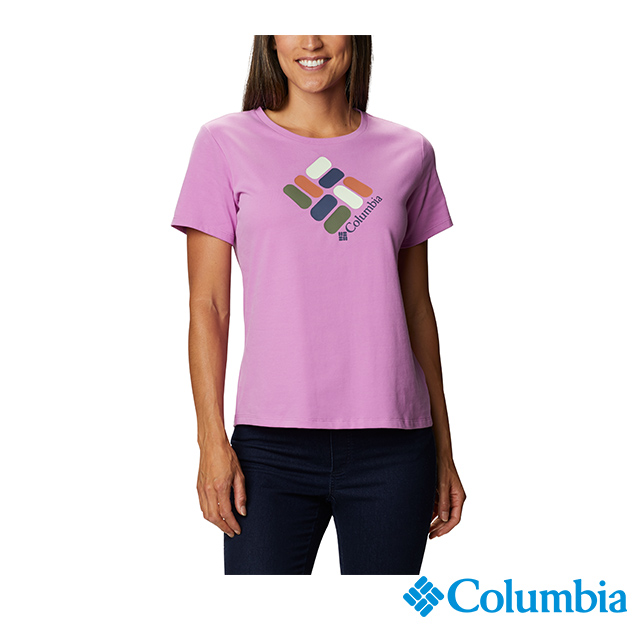 Columbia哥倫比亞 女款-快排短袖上衣-紫色 UAR31230PL