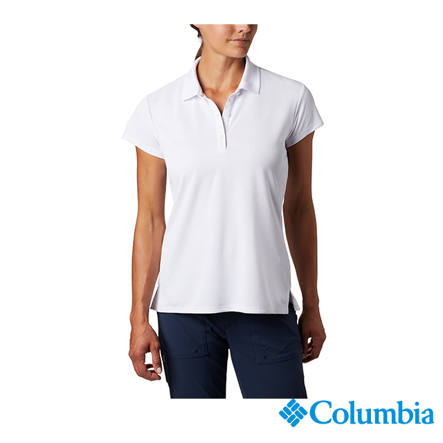 Columbia哥倫比亞 女款-UPF50快排Polo衫-白色 UFL60870WT