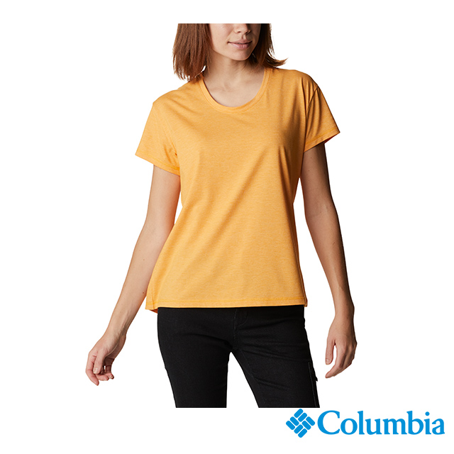 Columbia 哥倫比亞 女款- Omni-Shade™ UPF50快排短袖上衣-黃色 UAL29680YL