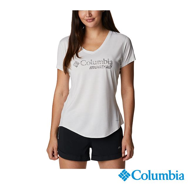 Columbia 哥倫比亞 女款-OMNIWICK快排短袖野跑上衣-白色 UAR23880WT
