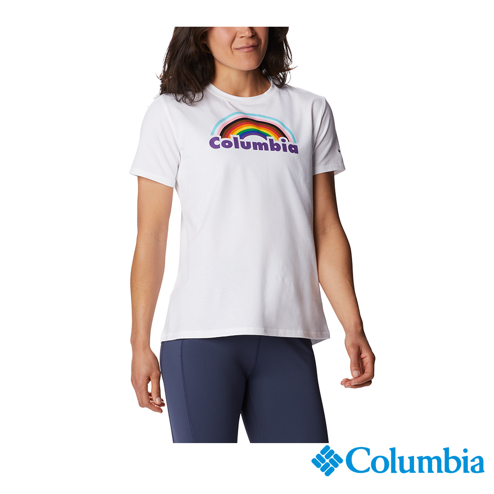 Columbia 哥倫比亞 女款-UPF50快排短袖上衣-白色 UAR21910WT