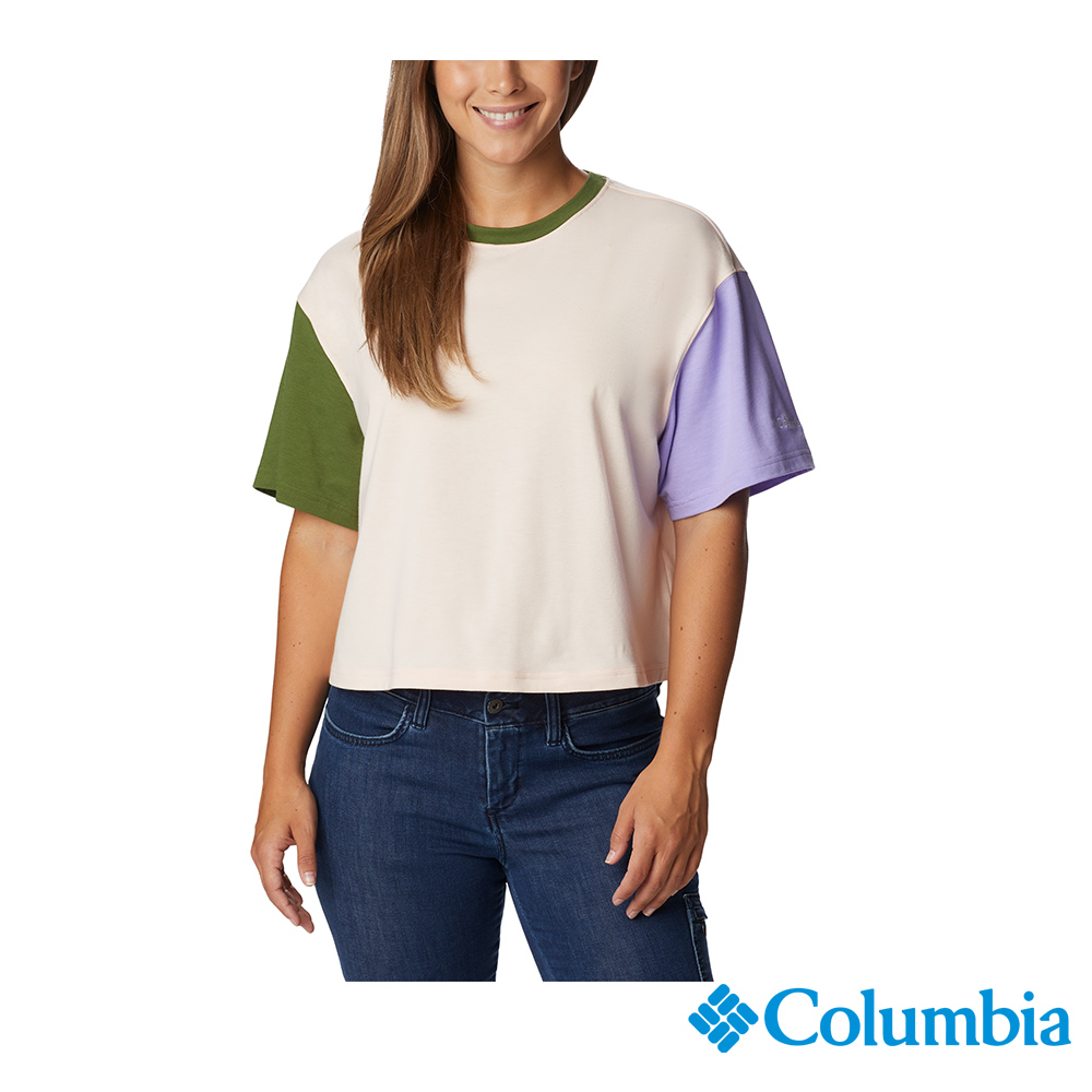 Columbia 哥倫比亞 女款-Omni-Shade UPF50快排短袖上衣-粉紅 UAL31160PK (2023春夏)