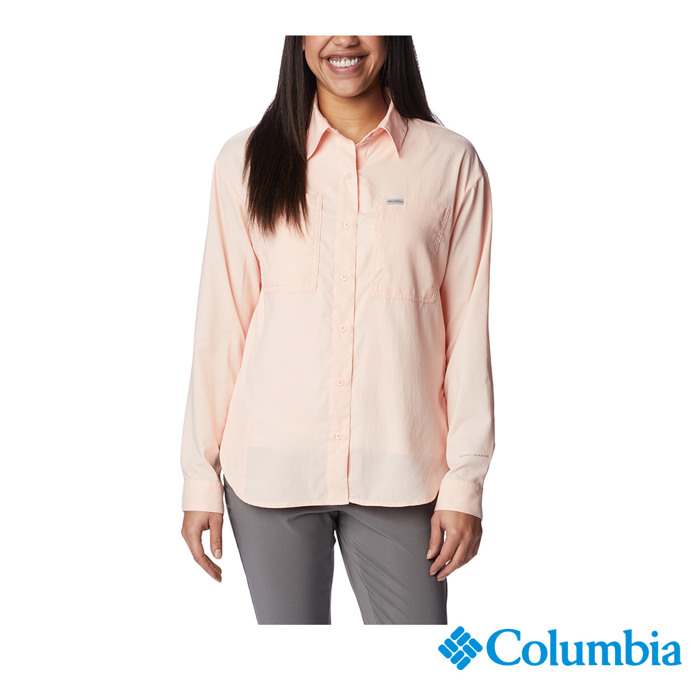 Columbia 哥倫比亞 女款-Omni-Shade超防曬UPF50快排長袖襯衫-蜜桃色 UAL99100PH (2023春夏)