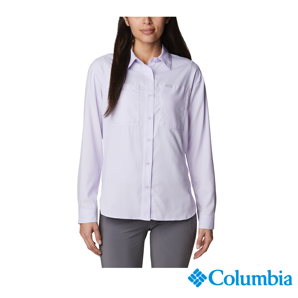 Columbia 哥倫比亞 女款-Omni-Shade超防曬UPF50快排長袖襯衫-紫色 UAL99100PL (2023春夏)