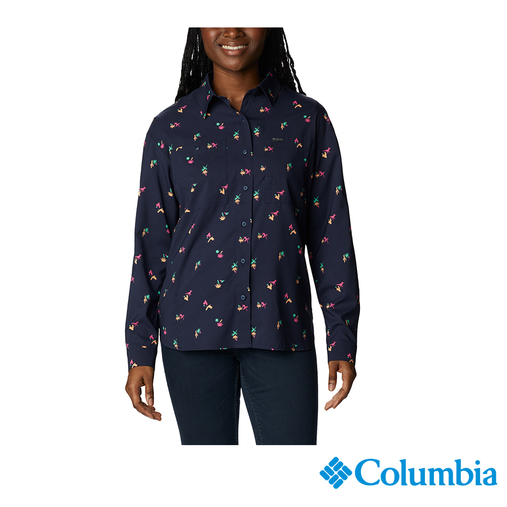 Columbia 哥倫比亞 女款-Omni-Shade超防曬UPF50快排長袖襯衫-深藍 UAL99870NY (2023春夏)