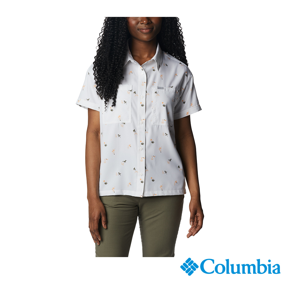 Columbia 哥倫比亞 女款-Omni-Shade超防曬UPF50快排短袖襯衫-白色 UAR09080WT (2023春夏)