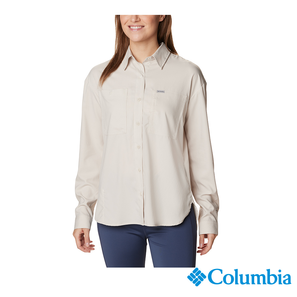 Columbia 哥倫比亞 女款 - Silver Ridge Utility™ UPF 50防曬快排長袖襯衫-卡其 UAR99100KI-HF