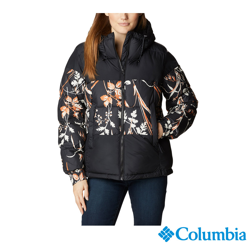Columbia 哥倫比亞 女款-保暖連帽外套-黑色印花 UWR02970FD / FW22
