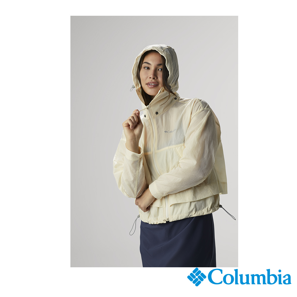 Columbia 哥倫比亞 女款-防潑水外套-淺卡其 UWR81420HI (2023春夏)