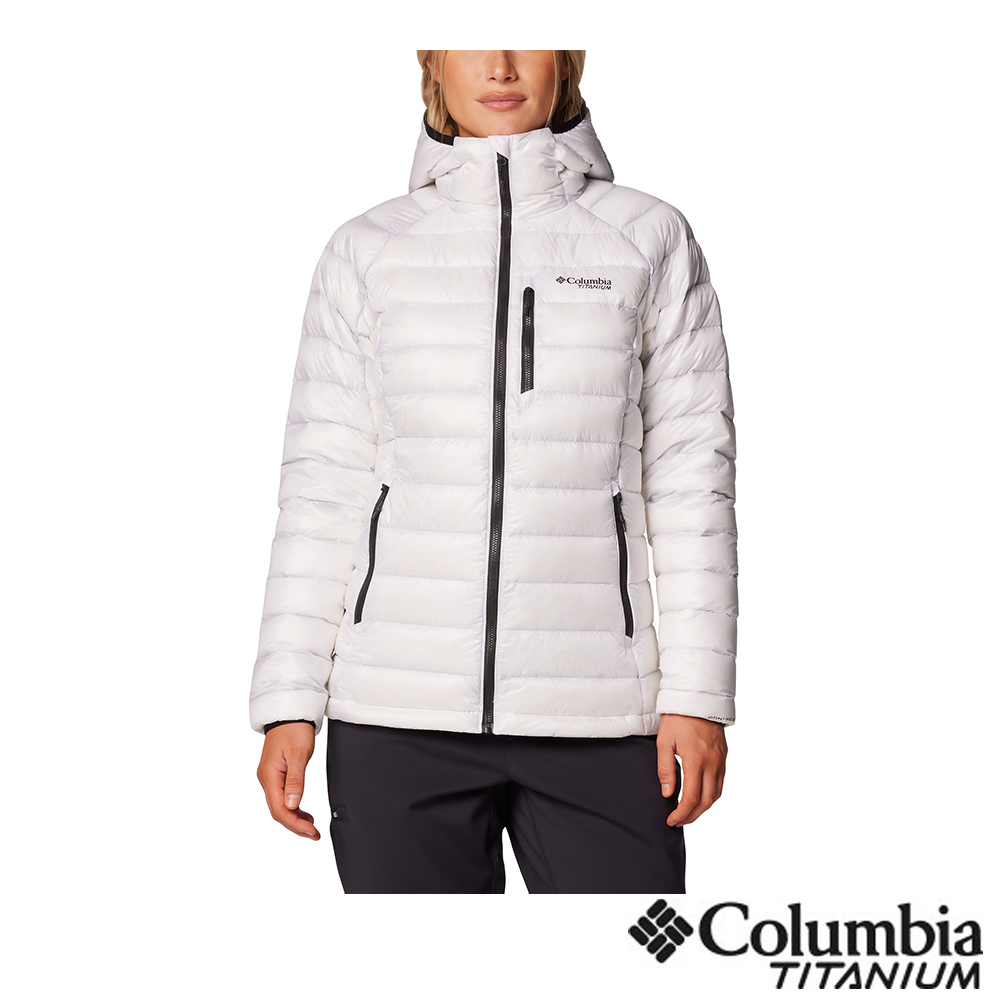 Columbia 哥倫比亞 女款 - 蓄熱極暖防潑羽絨連帽外套-白色 UWR69100WT/IF