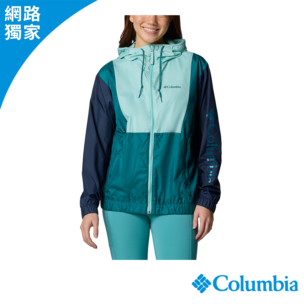 Columbia 哥倫比亞 女款- 防曬UPF40防潑風衣外套-冰川藍 UWR83850AU/JS