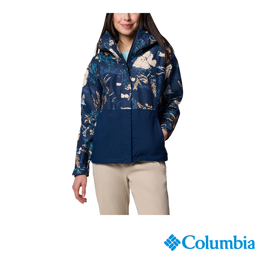 Columbia 哥倫比亞 女款- OT防水外套-深藍印花 UWR51920QV/JS