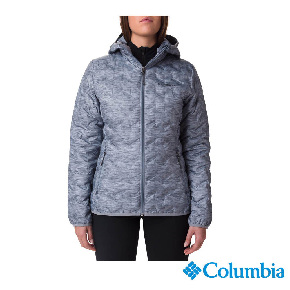 Columbia哥倫比亞 女款-保暖650羽絨連帽外套-灰藍 UWR02600GL /FW22