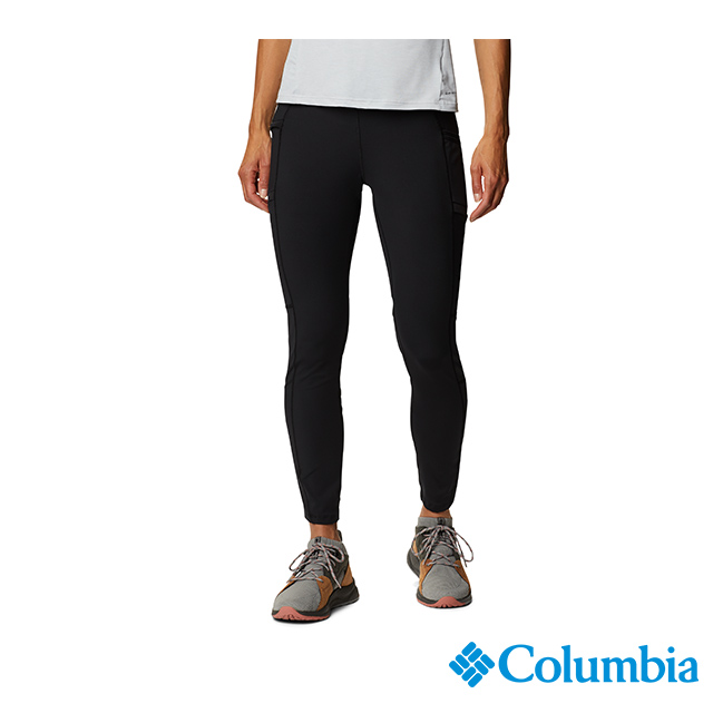 Columbia哥倫比亞 女款-UPF50快排彈性運動長褲-黑色 UAR21760BK