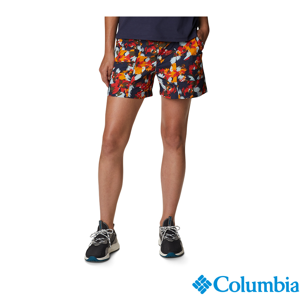 Columbia哥倫比亞 女款-防曬UPF50防潑短褲-印花 UAR24690FW