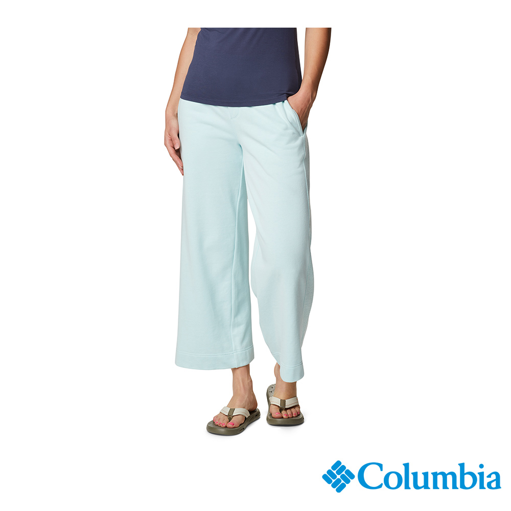 Columbia 哥倫比亞 女款 - UPF50防曬寬版長褲-湖水綠 UAR82870AQ