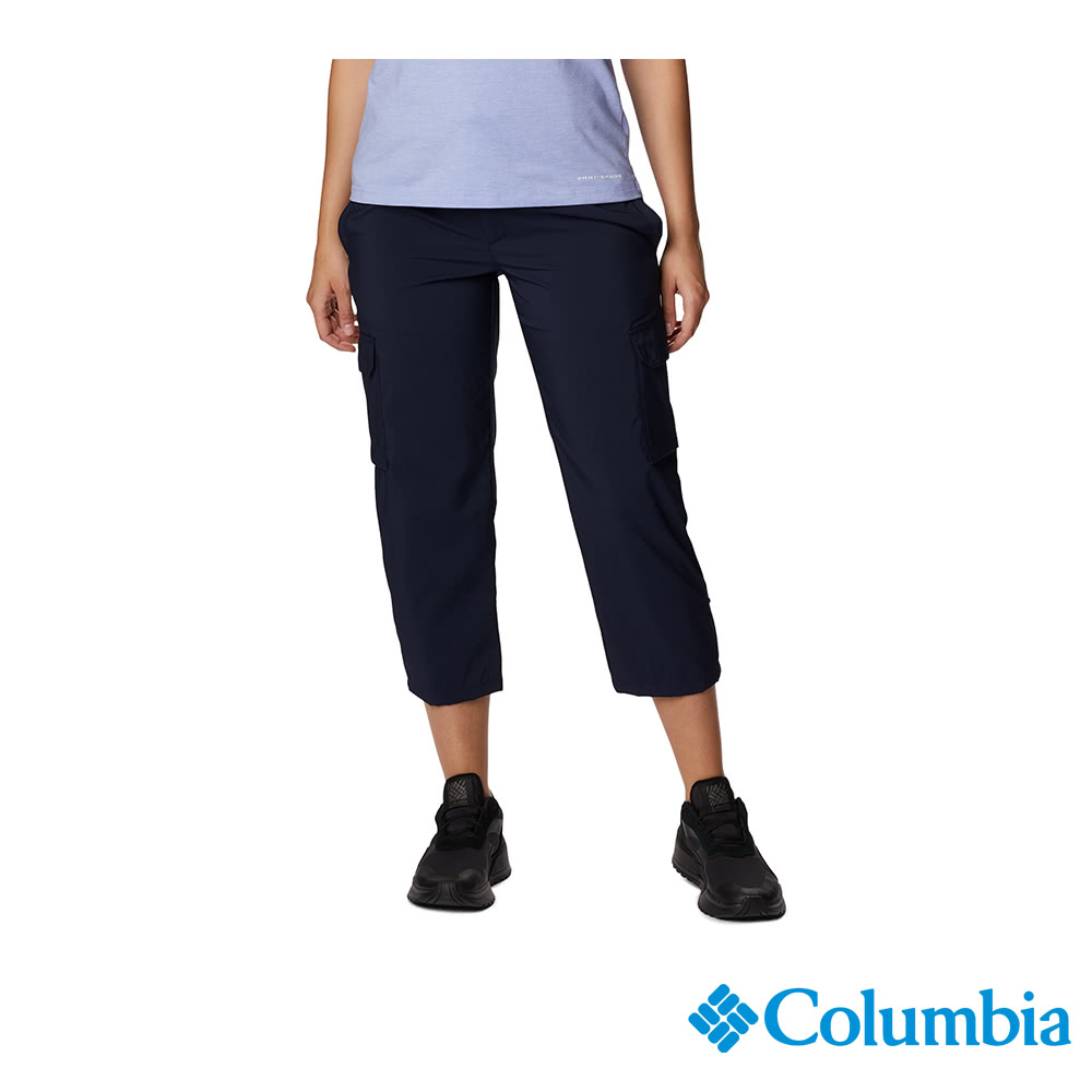 Columbia 哥倫比亞 女款-Omni-Shade 超防曬UPF50防潑快排七分褲-深藍 UAR73600NY (2023春夏)