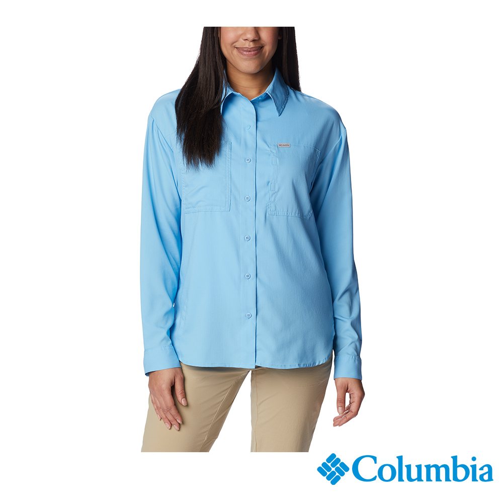 Columbia 哥倫比亞 女款-Omni-Shade超防曬UPF50快排長袖襯衫-藍色 UAL99100BL (2023春夏)