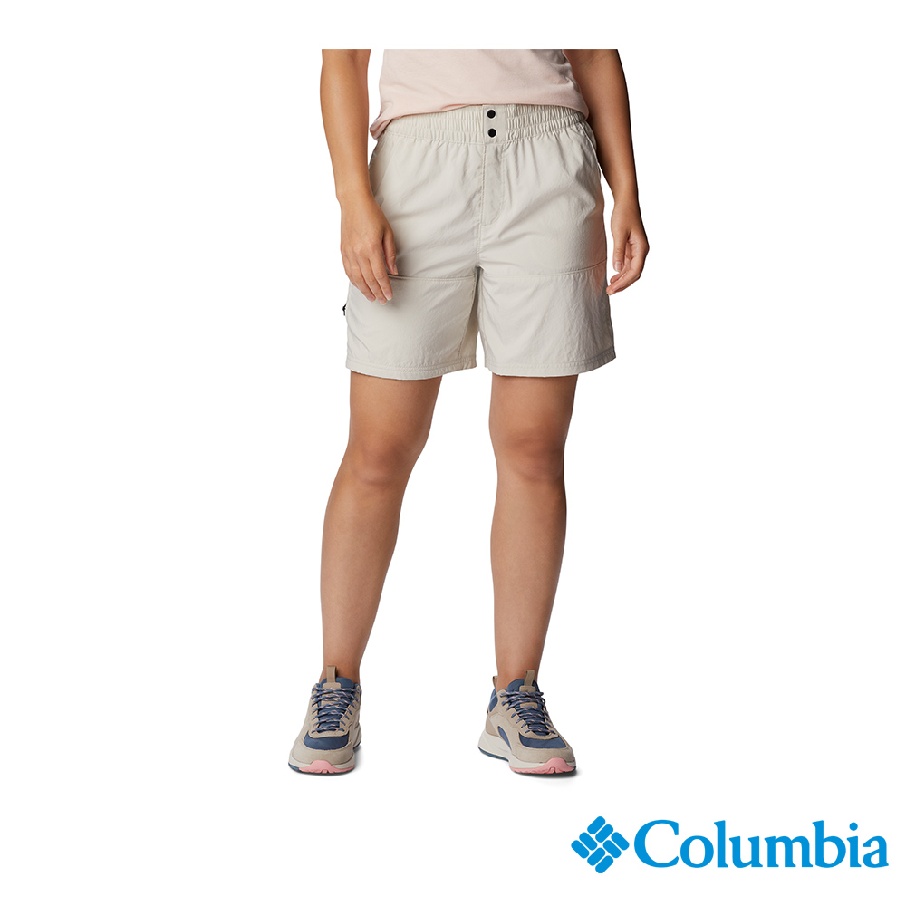 Columbia 哥倫比亞 女款-Omni-Shade UPF50快排短褲-卡其 UAR09590KI (2023春夏)