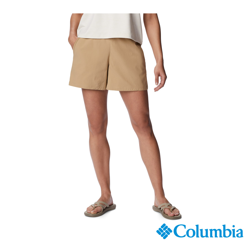 Columbia 哥倫比亞 女款-Omni-Shade 超防曬UPF50防潑短褲-深卡其 UAR08640DK (2023春夏)