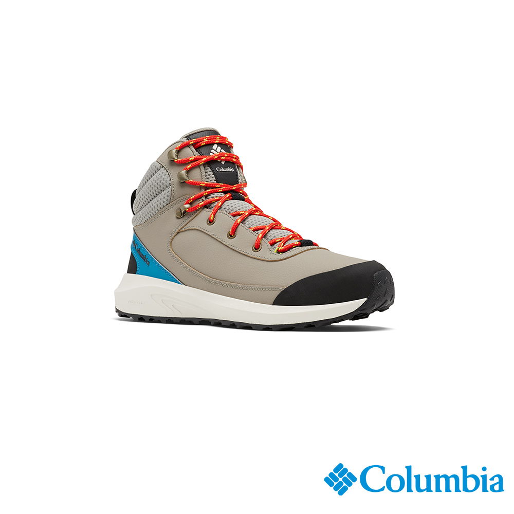 Columbia 哥倫比亞 男款-防小雨高筒健走鞋-淺灰 UBM55780LY