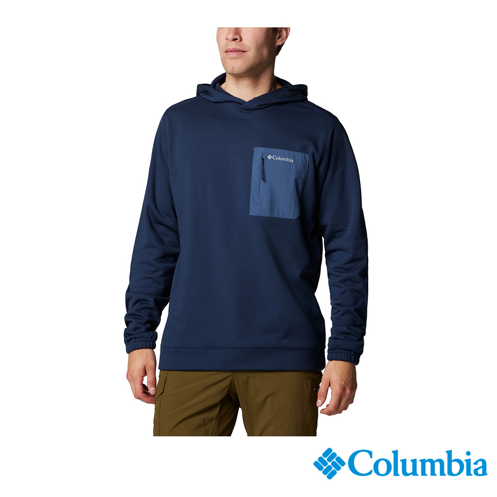 Columbia 哥倫比亞 男款 - 快排連帽長袖上衣-深藍 UAE89020NY/IF