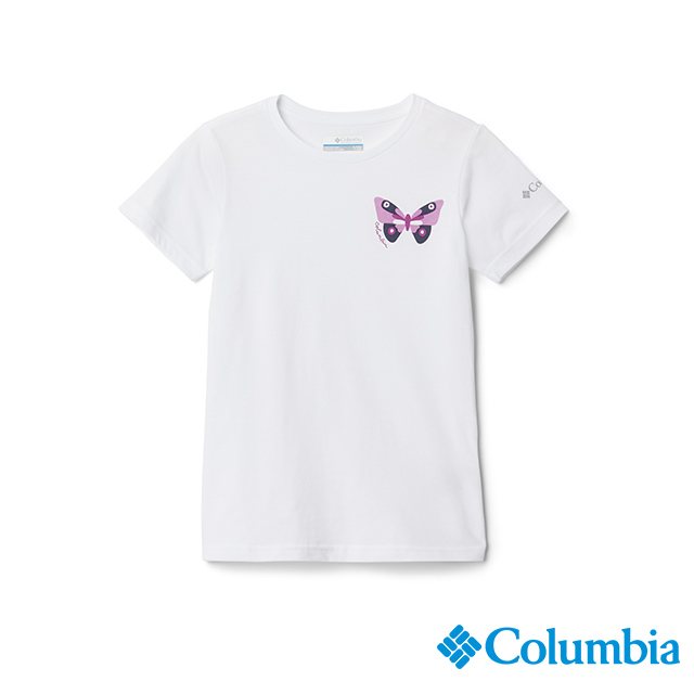 Columbia哥倫比亞 童款- 蝴蝶短袖上衣-白色 UAG00610WT