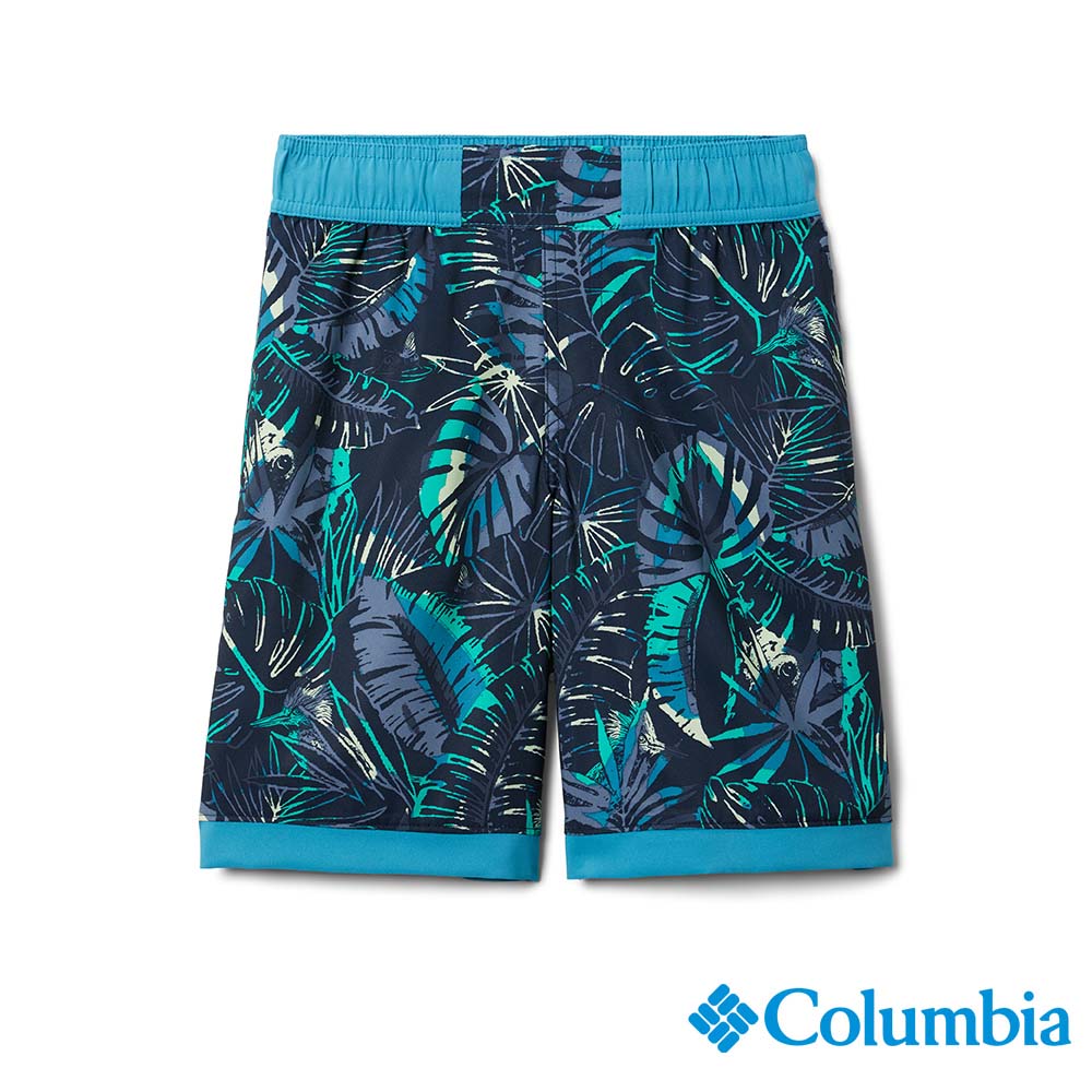 Columbia 哥倫比亞 兒童- Omni-Shade UPF50快排短褲-綠印花 UAB00330GV