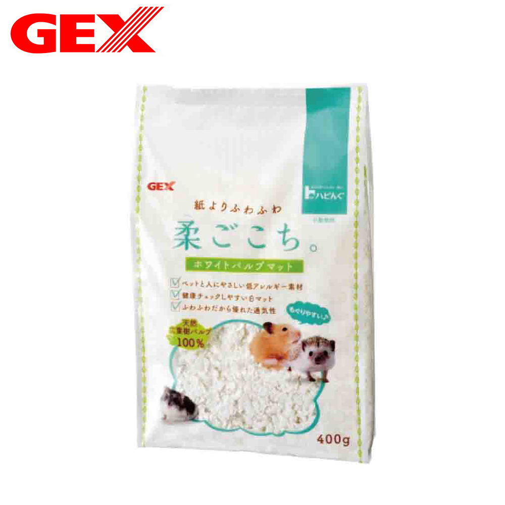 【GEX】小動物柔軟白淨棉紙墊料 400g (寵物鼠、兔、鳥適用)