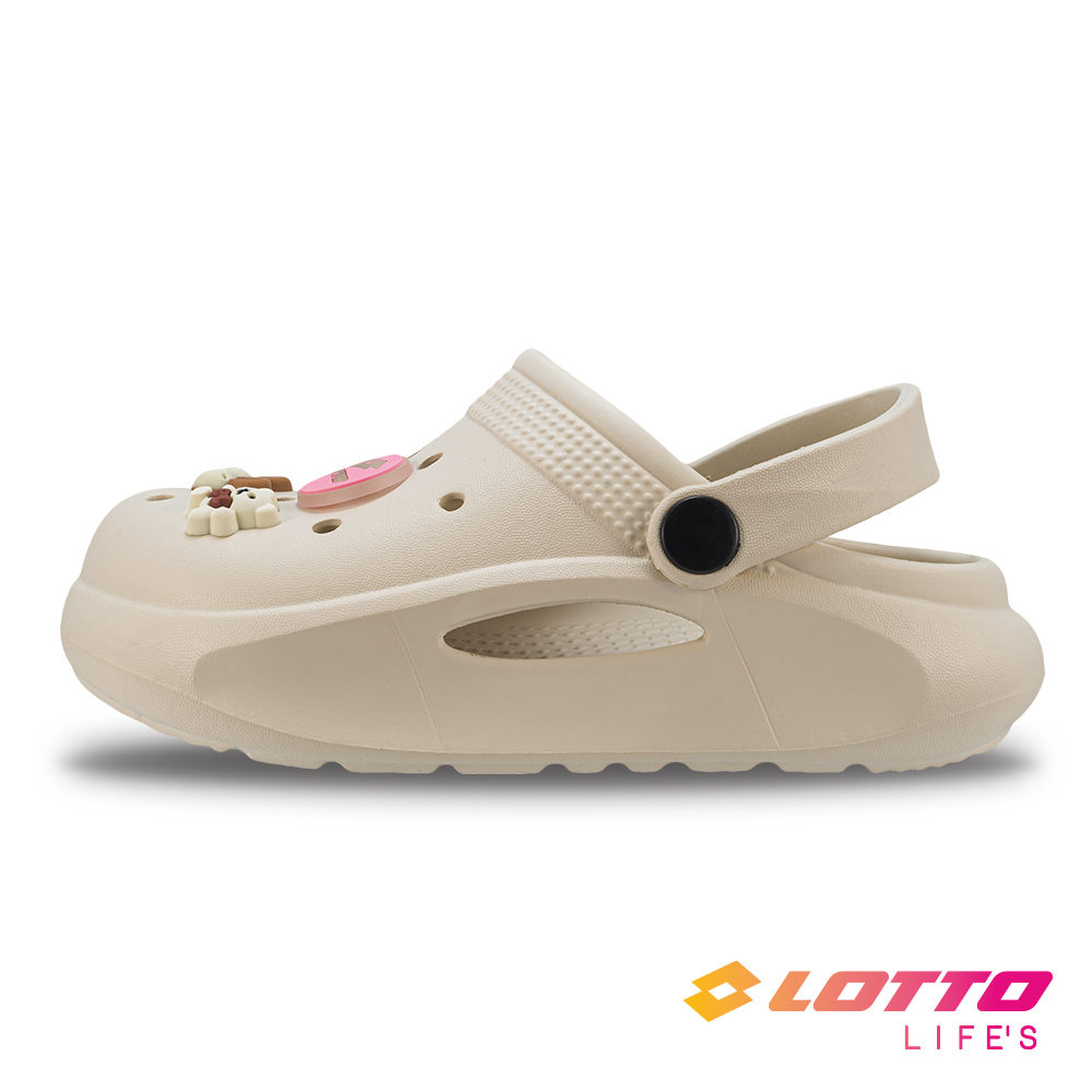 【LOTTO 義大利】童鞋 雲朵洞洞鞋(奶茶)