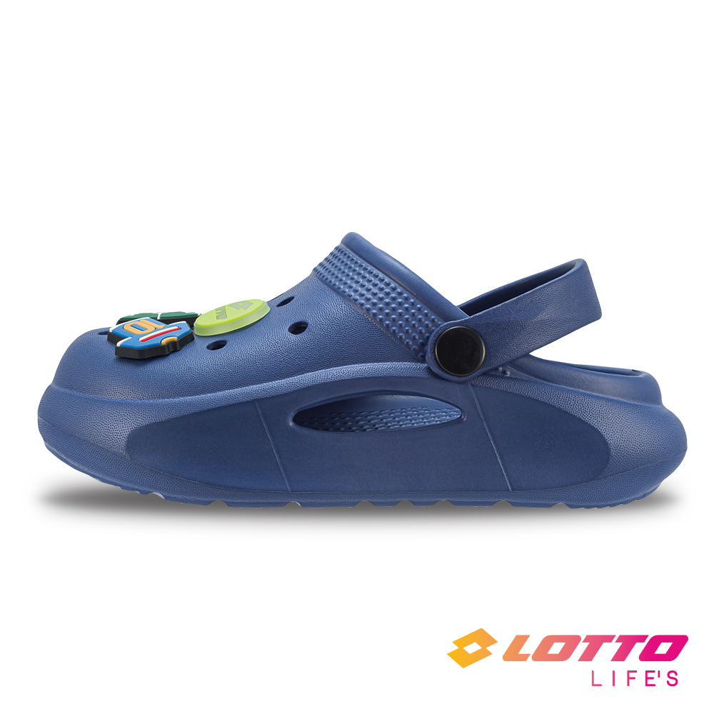 【LOTTO 義大利】童鞋 雲朵洞洞鞋(海軍藍)