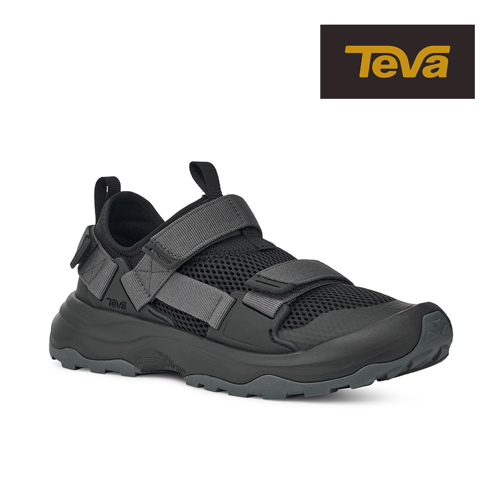 【TEVA】男護趾涼鞋 水陸兩棲 護趾運動涼鞋/雨鞋/水鞋 Outflow Universal 原廠 (黑色-TV1136311BLK)