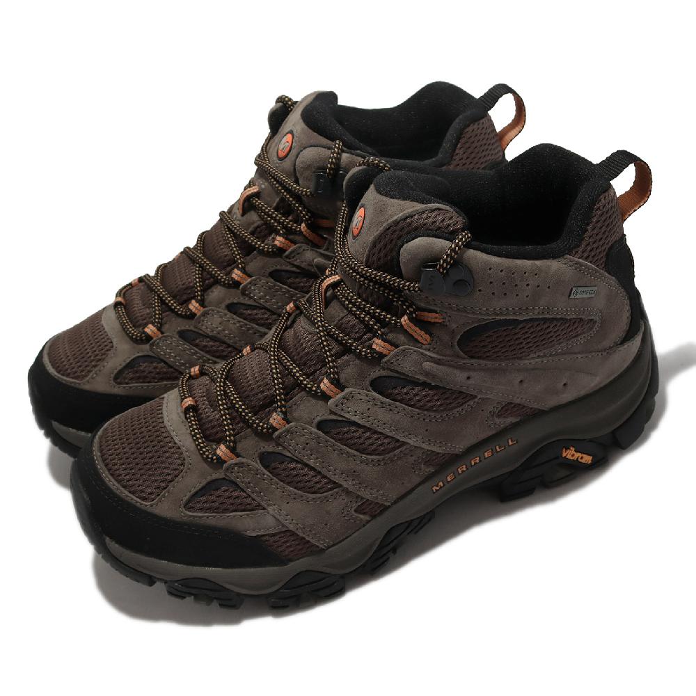 Merrell 越野鞋 Moab 3 Mid GTX 寬楦 男鞋 棕 黑 防水 登山 耐磨 戶外 黃金大底 ML035795W