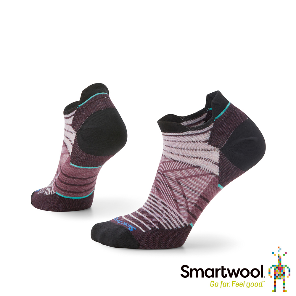 SmartWool 女 機能跑步超輕減震印花踝襪 淺霧紫