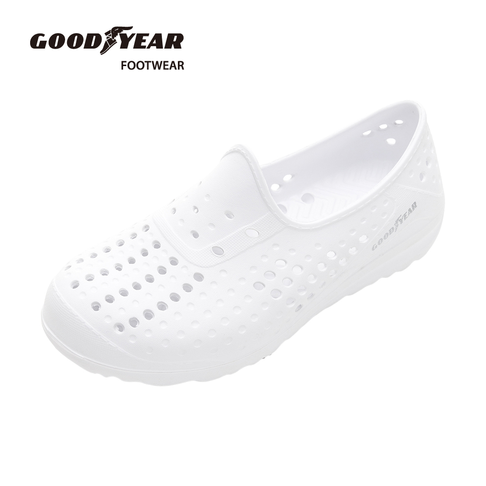 【GOODYEAR 固特異】多功能洞洞鞋 男女/晴雨兩用鞋 白(GAMP33329)