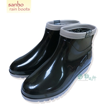 【SANHO】新圓點短雨鞋(黑色)
