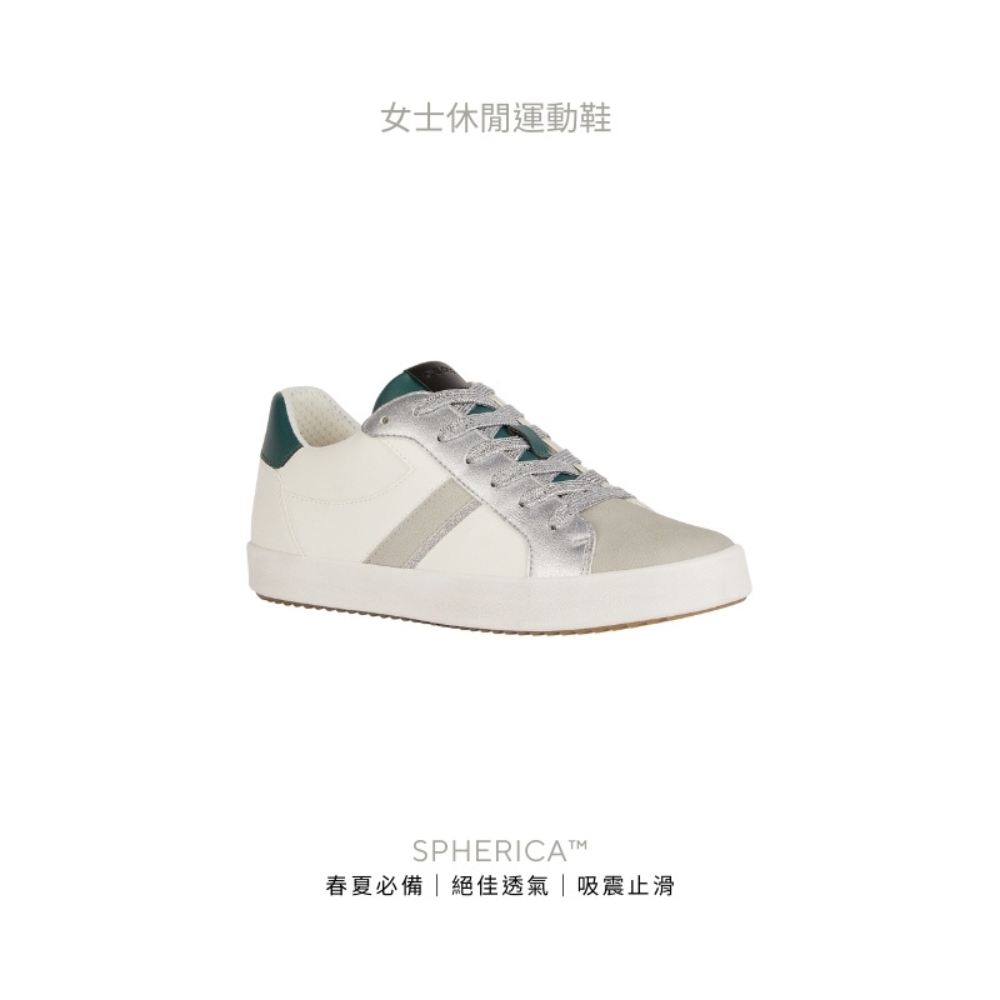 【GEOX】2024夏季新款｜女士休閒運動鞋｜白色 SPHERICA™ GW4S109-08